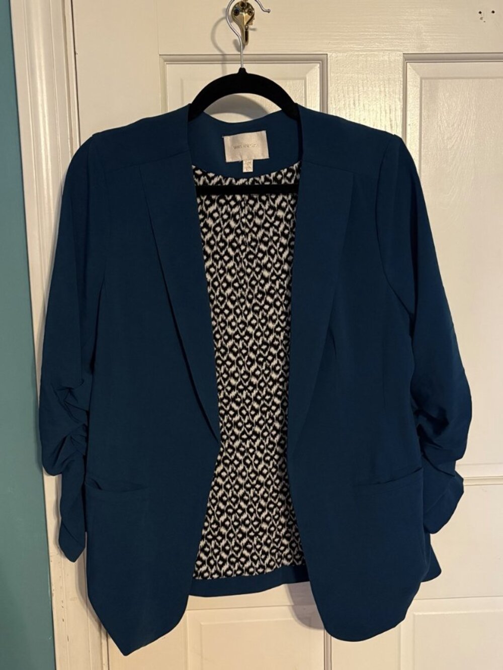 Skies Are Blue Teal Open Blazer Jacket